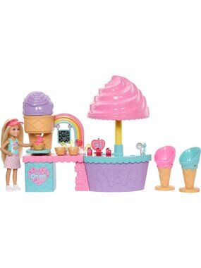 Chelsea Doll Ice Cream Shop Playset | Fun Pretend Play for Kids, Collectible Toy